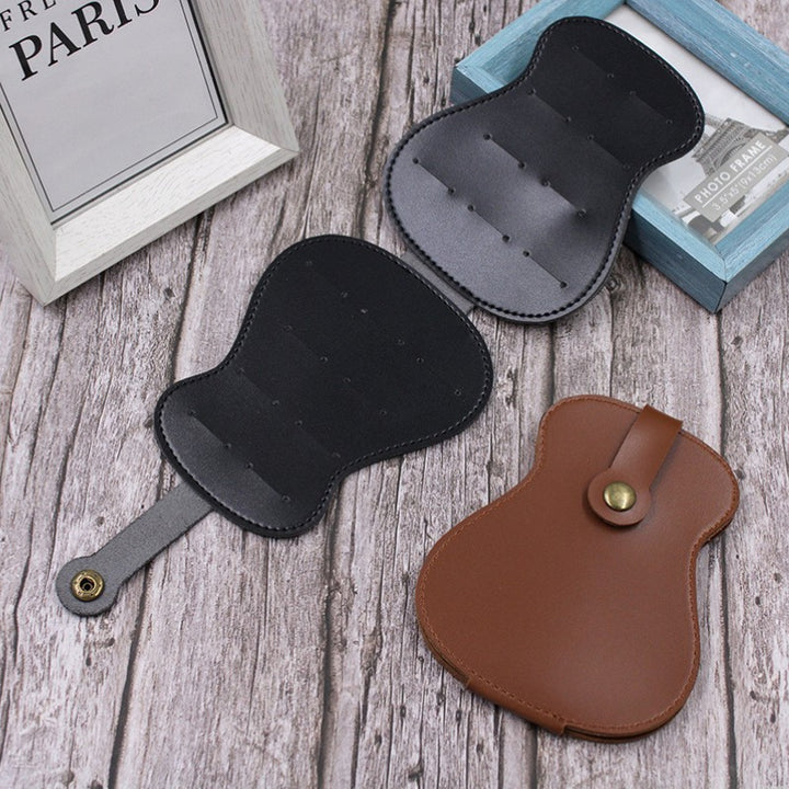 Gitarren-Pick-Halter, Aufbewahrungstasche, Leder, Plektren-Tasche für Spieler