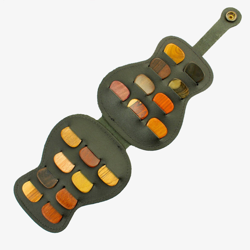 Gitarren-Pick-Halter, Aufbewahrungstasche, Leder, Plektren-Tasche für Spieler