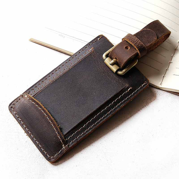 Retro Gepäckanhänger für Reisekoffer aus echtem Leder