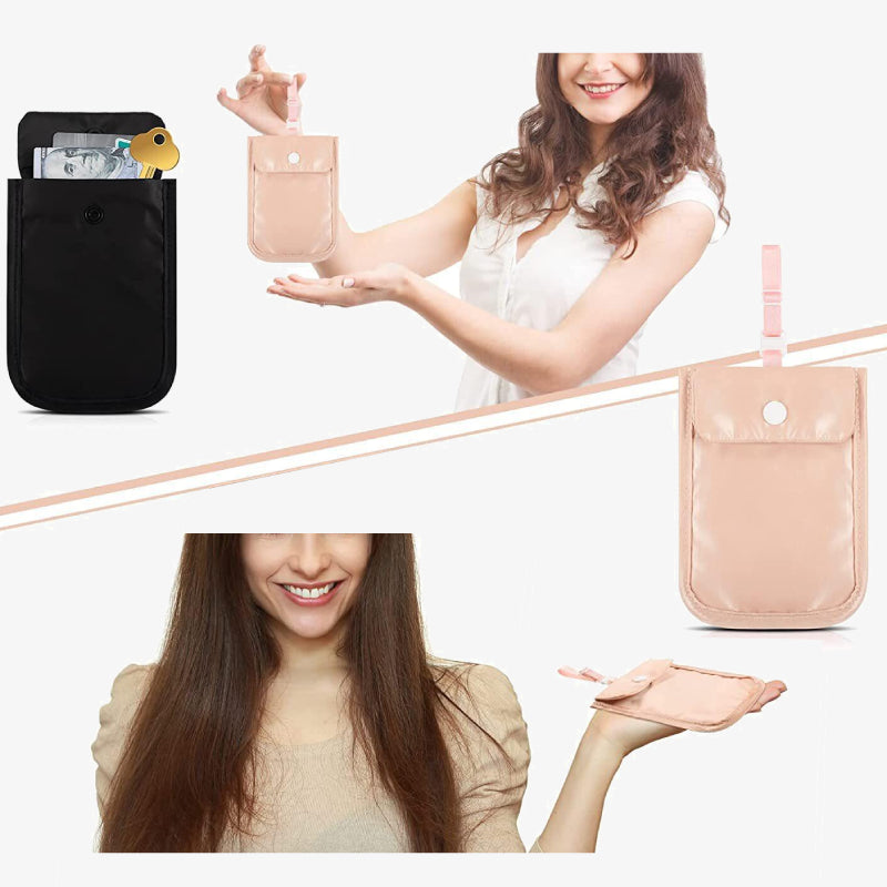 Versteckte BH-Geldbörse für unterwegs, für Damen, Geheimtasche unter der Kleidung