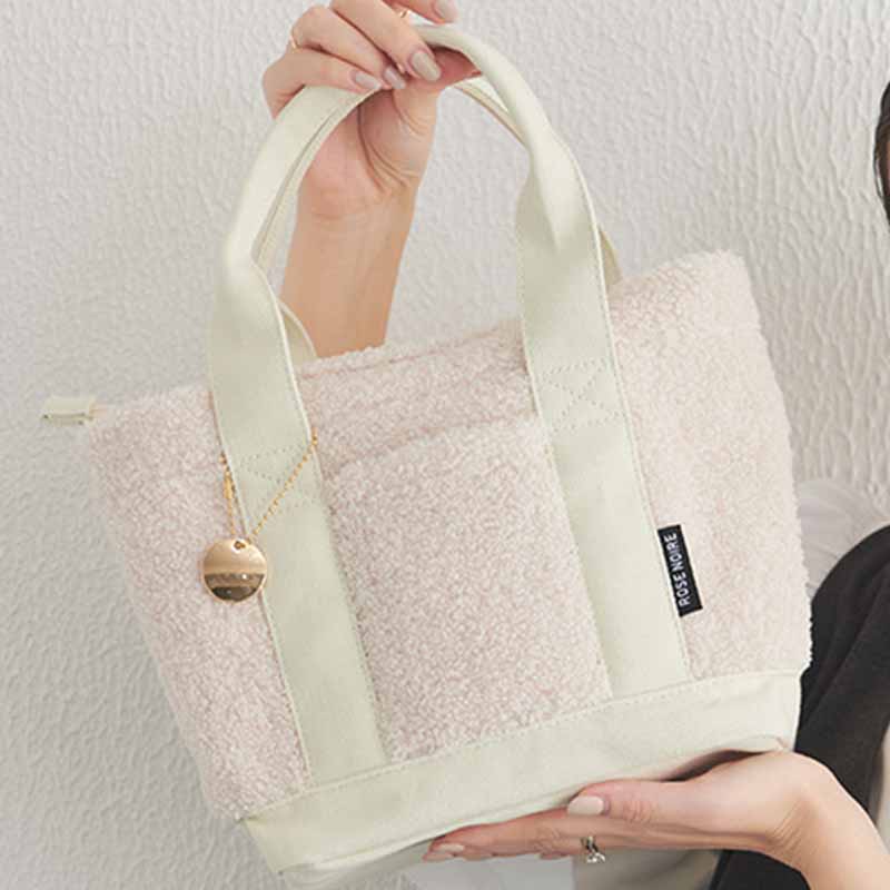 Teddy Fleece Tragetasche für Damen, weiche Umhängetasche