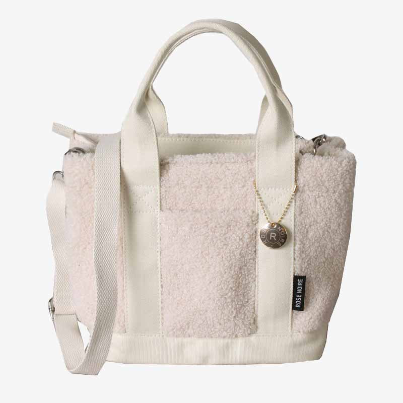 Teddy Fleece Tragetasche für Damen, weiche Umhängetasche