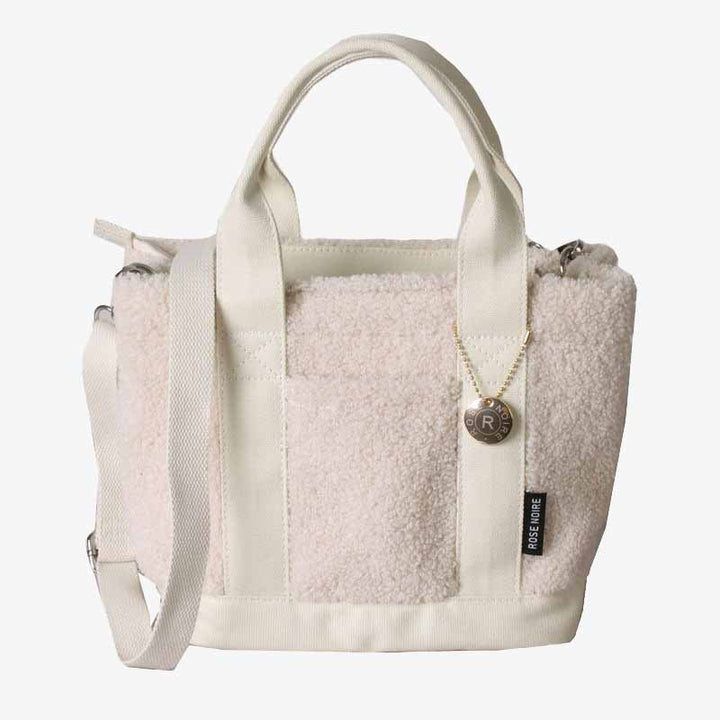 Teddy Fleece Tragetasche für Damen, weiche Umhängetasche