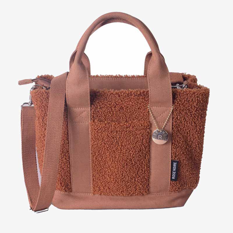 Teddy Fleece Tragetasche für Damen, weiche Umhängetasche