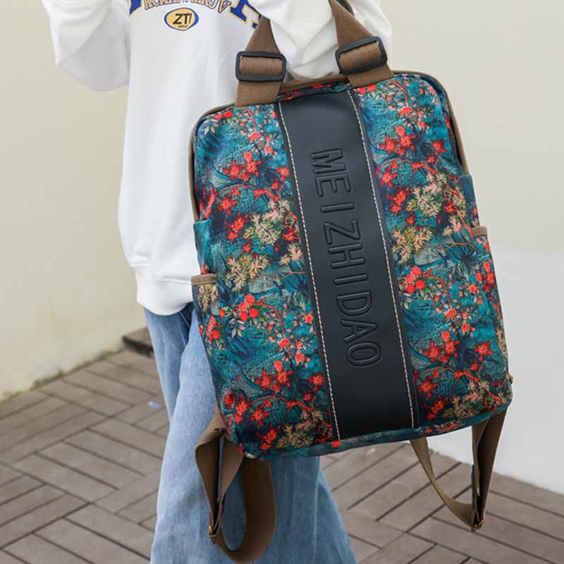 Stilvoller, auffälliger Rucksack, leichte, schlanke Pendlertasche aus Nylon für Damen