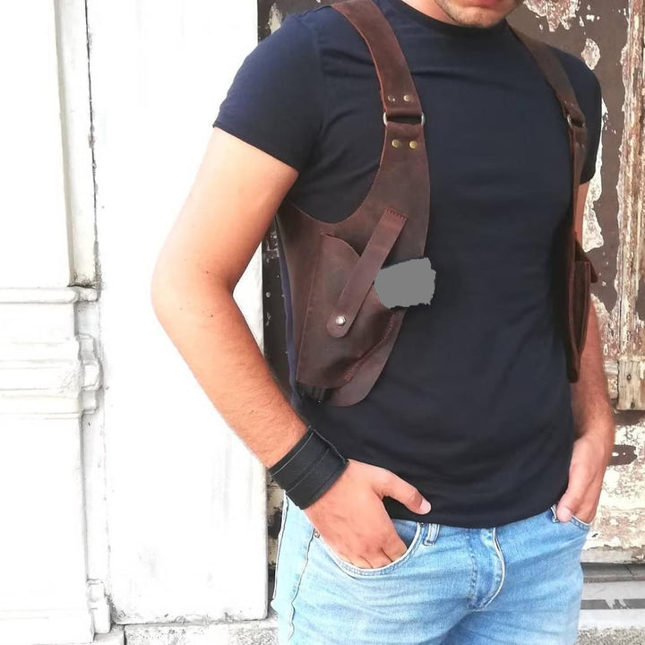 Unterarmholster Retro Mittelalter Cosplay Verstellbare Ledergeldbörse für Männer