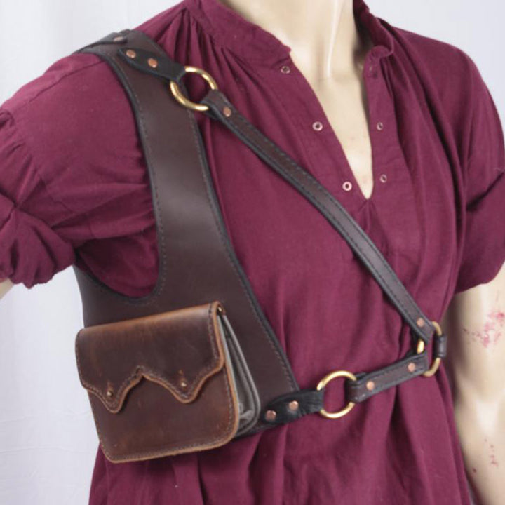 Unterarm-Seiten-Schulter-Geldbörse für Frauen Retro Viking Holster