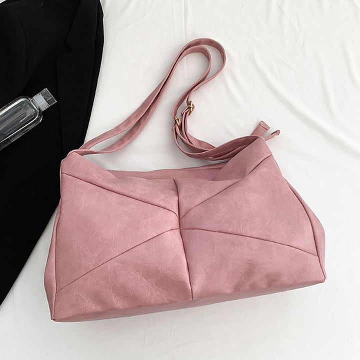 Große Leder Umhängetasche Retro Uni Farbe Horizontal Reise Geldbörse