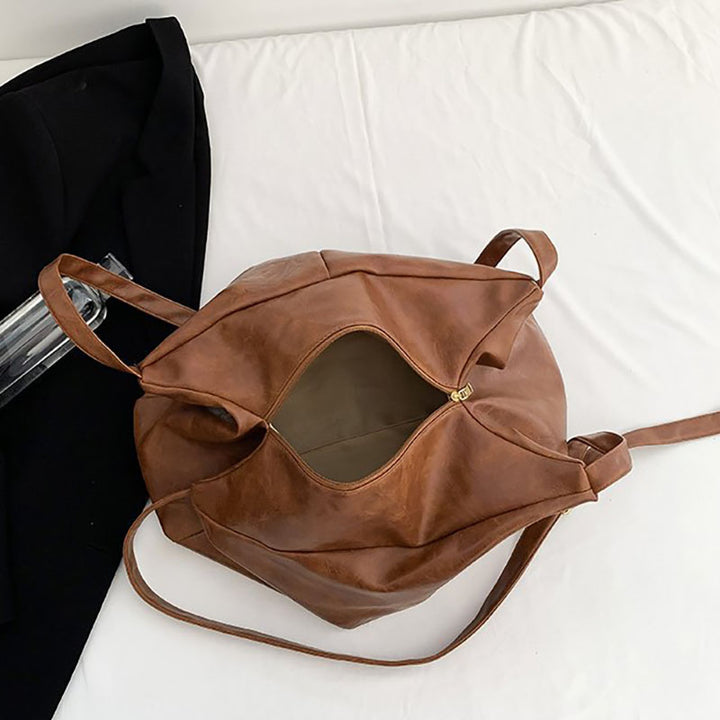Große Leder Umhängetasche Retro Uni Farbe Horizontal Reise Geldbörse
