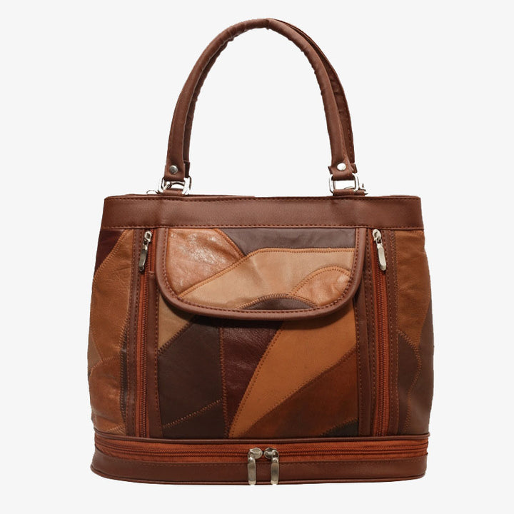 Doppelfach Tote Damen Große Kunstleder Handtasche Umhängetasche