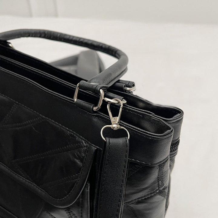 Doppelfach Tote Damen Große Kunstleder Handtasche Umhängetasche