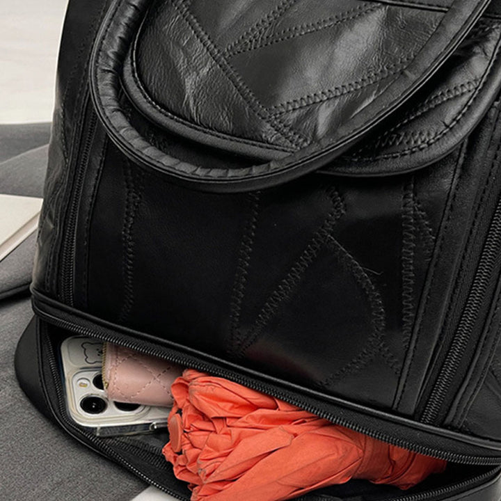 Doppelfach Tote Damen Große Kunstleder Handtasche Umhängetasche