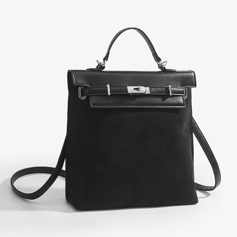 Vintage-Rucksack für Damen, mattiertes Kunstleder, schmaler Tagesrucksack