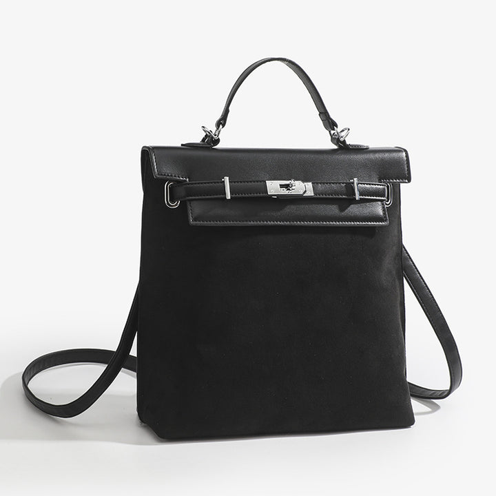 Vintage-Rucksack für Damen, mattiertes Kunstleder, schmaler Tagesrucksack