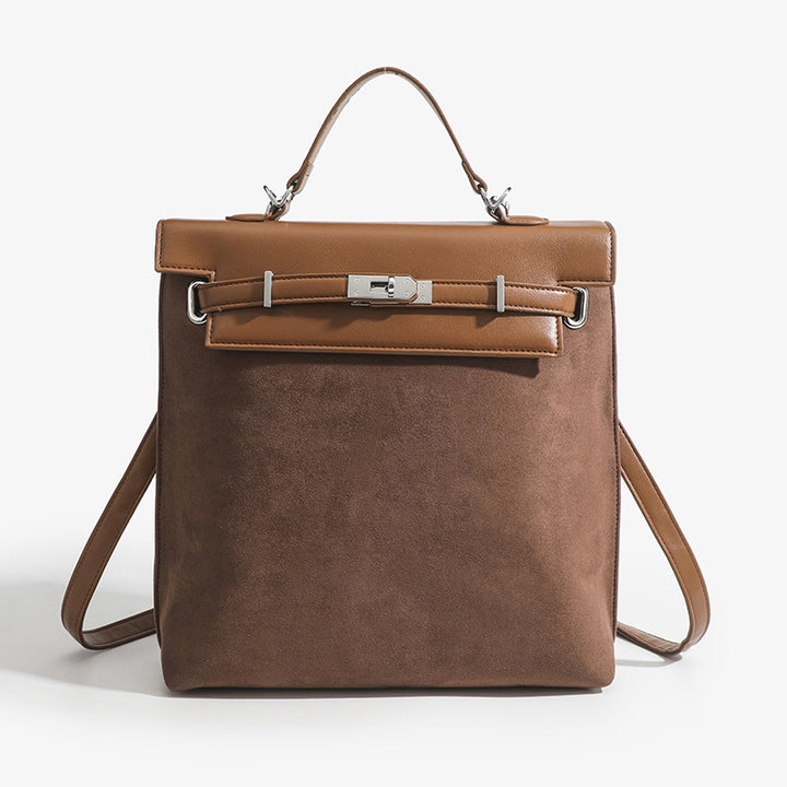 Vintage-Rucksack für Damen, mattiertes Kunstleder, schmaler Tagesrucksack