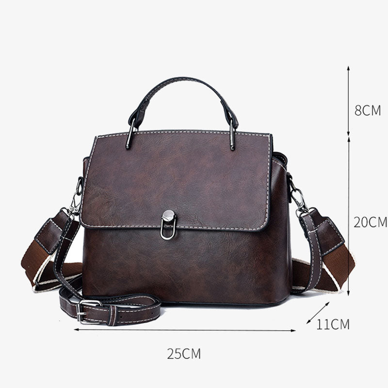 Doppelriemen-Handtasche im Retro-Stil, minimalistische Umhängetasche für Damen