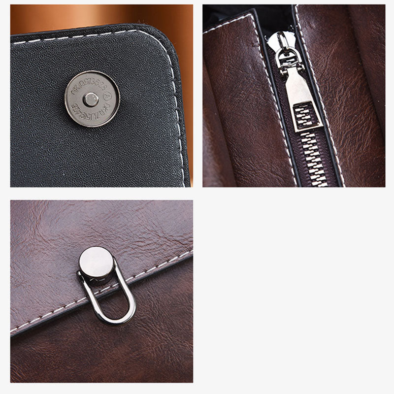 Doppelriemen-Handtasche im Retro-Stil, minimalistische Umhängetasche für Damen