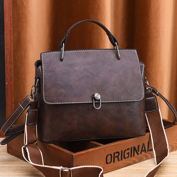 Doppelriemen-Handtasche im Retro-Stil, minimalistische Umhängetasche für Damen
