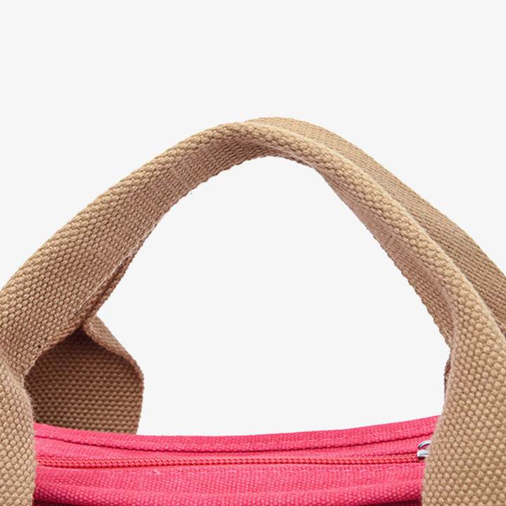 Tragbare Canvas-Handtasche mit Farbkontrast, leichte Umhängetasche, Pendlertasche