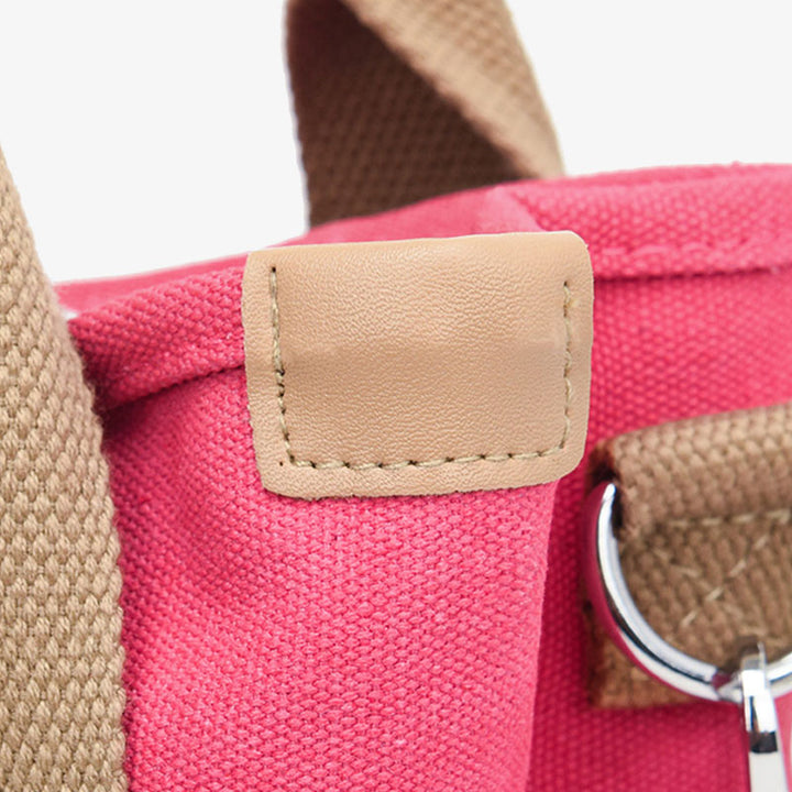 Tragbare Canvas-Handtasche mit Farbkontrast, leichte Umhängetasche, Pendlertasche