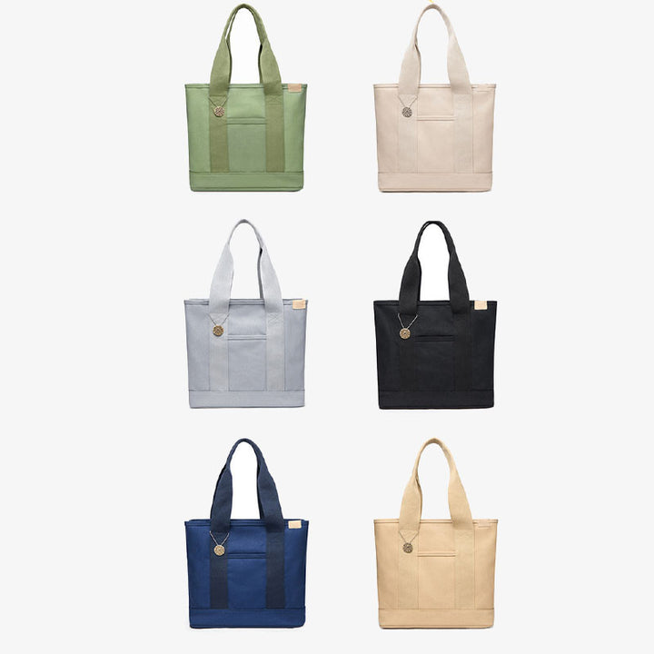 Große Unterarmtasche für Damen, wichtige Canvas-Handtasche mit sicherem
