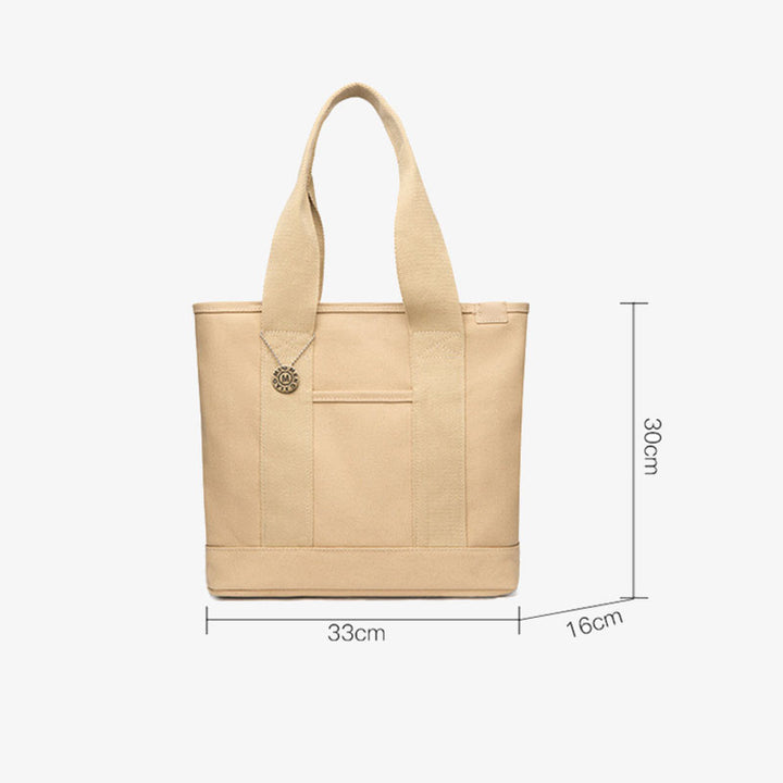 Große Unterarmtasche für Damen, wichtige Canvas-Handtasche mit sicherem