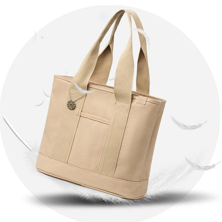 Große Unterarmtasche für Damen, wichtige Canvas-Handtasche mit sicherem