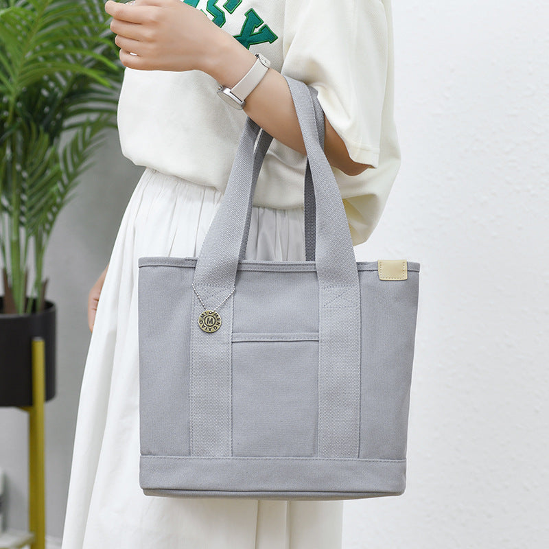 Große Unterarmtasche für Damen, wichtige Canvas-Handtasche mit sicherem
