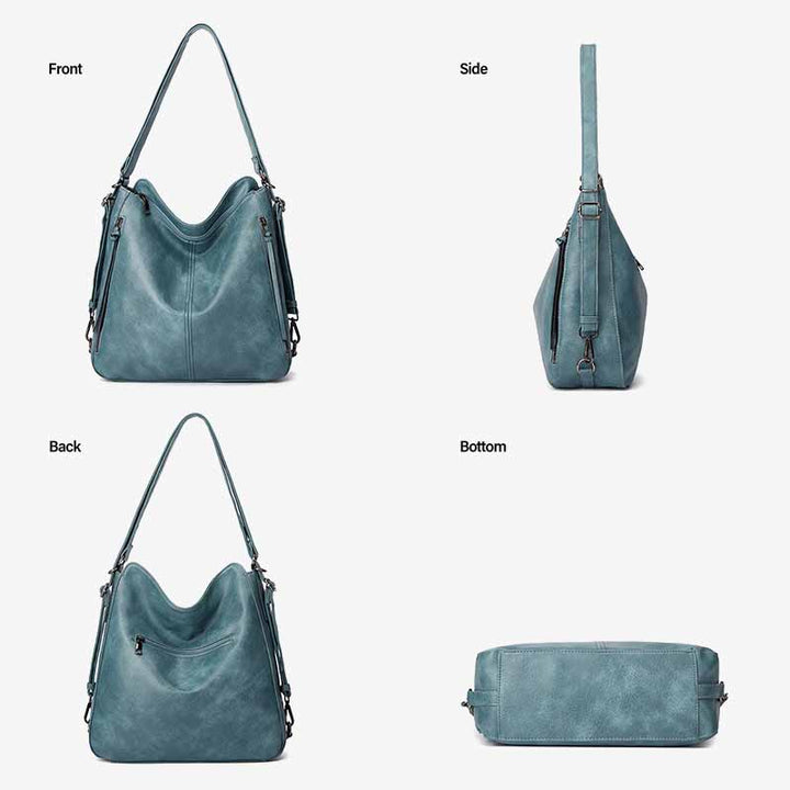 Elegantes, praktisches Rucksack-Set aus einfarbigem Leder