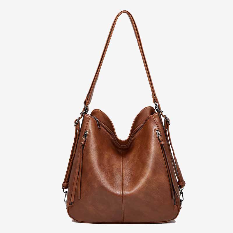 Elegantes, praktisches Rucksack-Set aus einfarbigem Leder