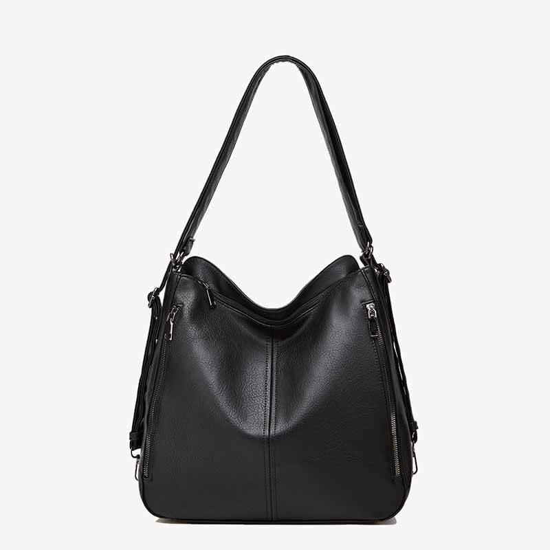 Elegantes, praktisches Rucksack-Set aus einfarbigem Leder