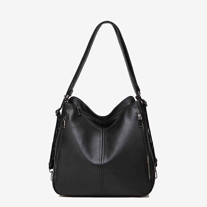 Elegantes, praktisches Rucksack-Set aus einfarbigem Leder