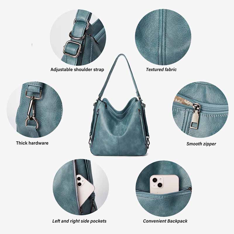 Elegantes, praktisches Rucksack-Set aus einfarbigem Leder
