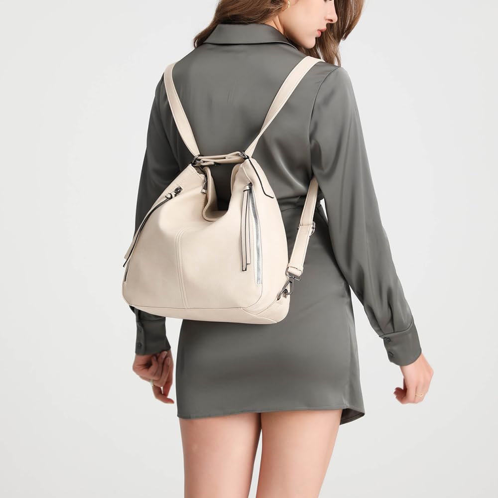 Elegantes, praktisches Rucksack-Set aus einfarbigem Leder