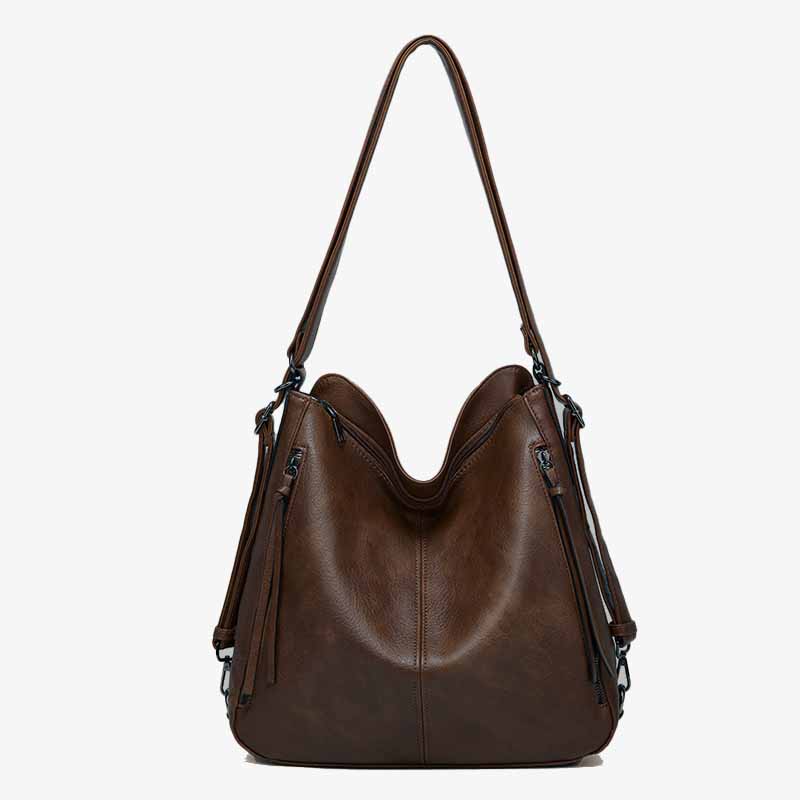 Elegantes, praktisches Rucksack-Set aus einfarbigem Leder
