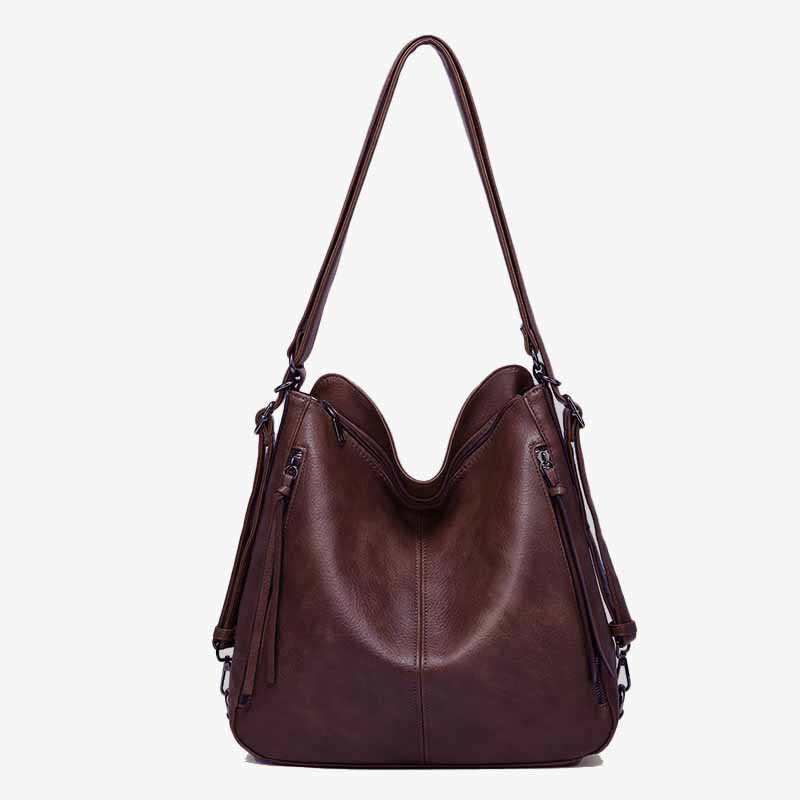 Elegantes, praktisches Rucksack-Set aus einfarbigem Leder