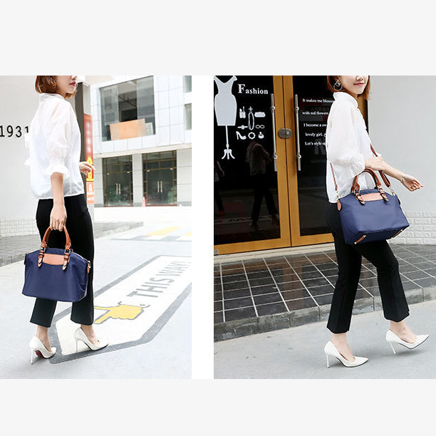 Klassisches Taschenset, minimalistische Oxford-Tasche mit Henkel, Umhängetasche