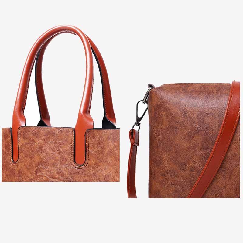 Klassische Business-Tragetasche für Damen, Pendler-Ledertaschen-Set