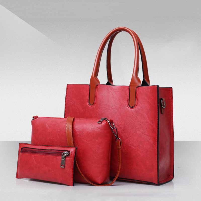Klassische Business-Tragetasche für Damen, Pendler-Ledertaschen-Set
