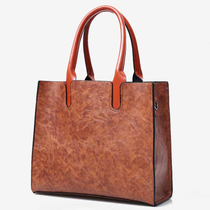 Klassische Business-Tragetasche für Damen, Pendler-Ledertaschen-Set