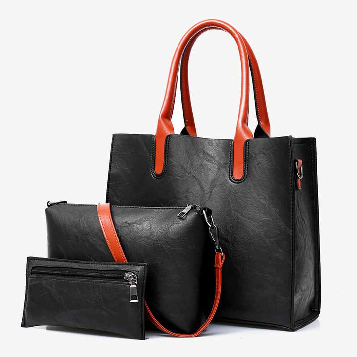 Klassische Business-Tragetasche für Damen, Pendler-Ledertaschen-Set