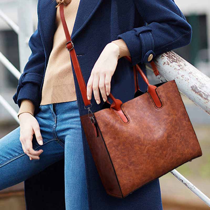 Klassische Business-Tragetasche für Damen, Pendler-Ledertaschen-Set