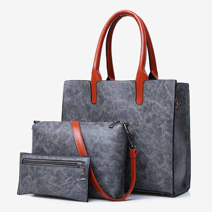 Klassische Business-Tragetasche für Damen, Pendler-Ledertaschen-Set