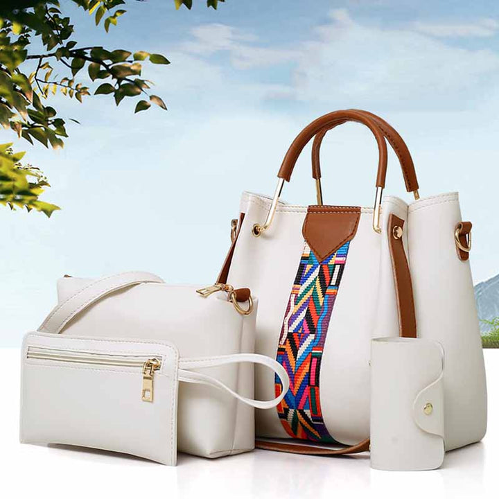 4-teiliges Taschenset mit robustem Griff, elegante Umhängetasche