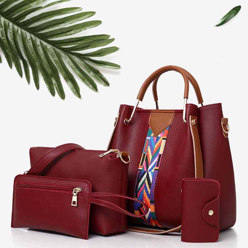 4-teiliges Taschenset mit robustem Griff, elegante Umhängetasche
