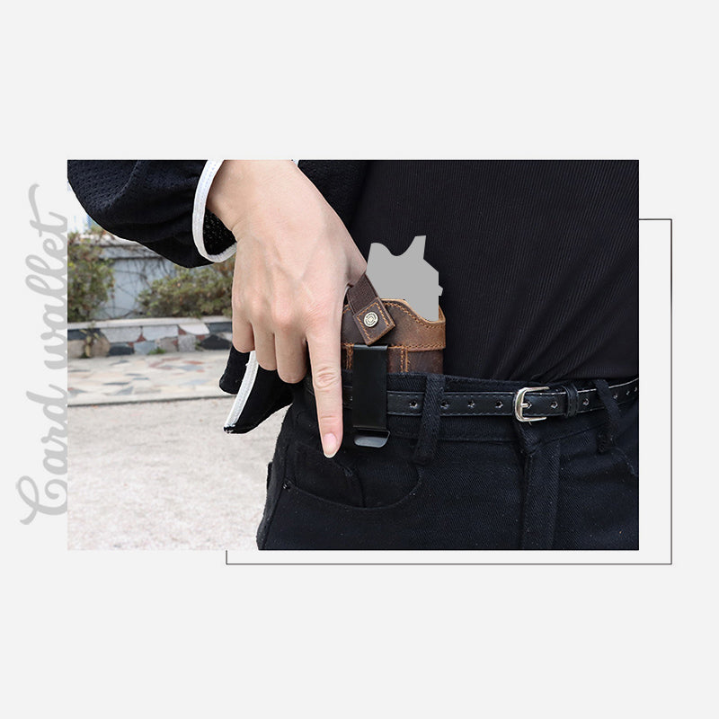 Frauen Männer Outdoor Taktik Holster Außerhalb Der Hosenbund Leder Holster