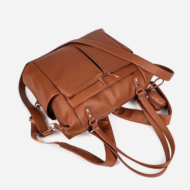 Multifunktionale Tragetasche für Mama, verstellbarer großer Retro-Rucksack für Damen