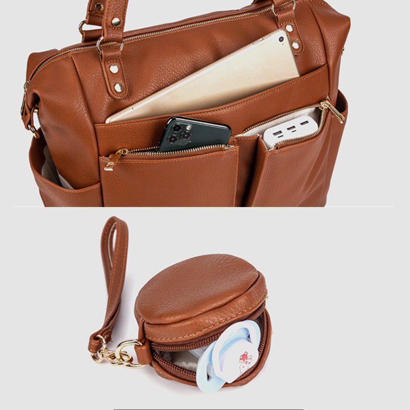 Multifunktionale Tragetasche für Mama, verstellbarer großer Retro-Rucksack für Damen