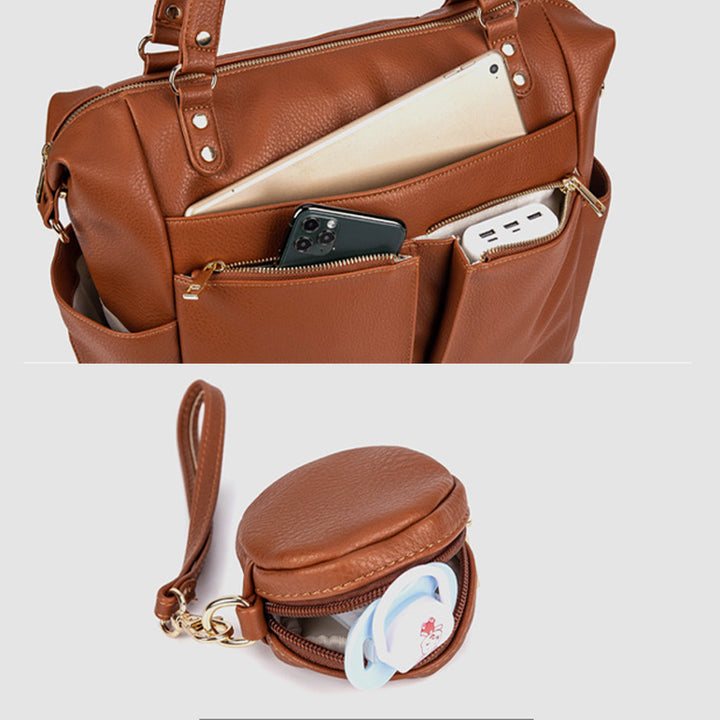 Multifunktionale Tragetasche für Mama, verstellbarer großer Retro-Rucksack für Damen