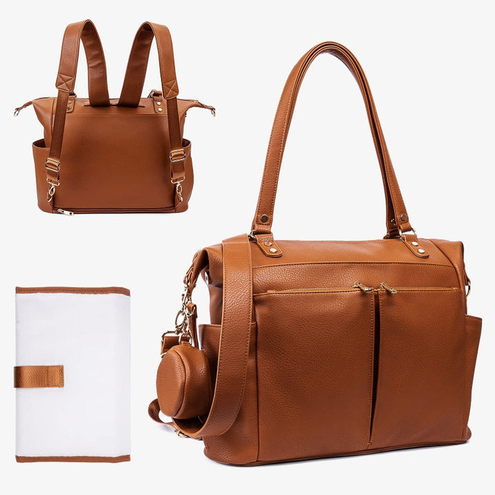 Multifunktionale Tragetasche für Mama, verstellbarer großer Retro-Rucksack für Damen